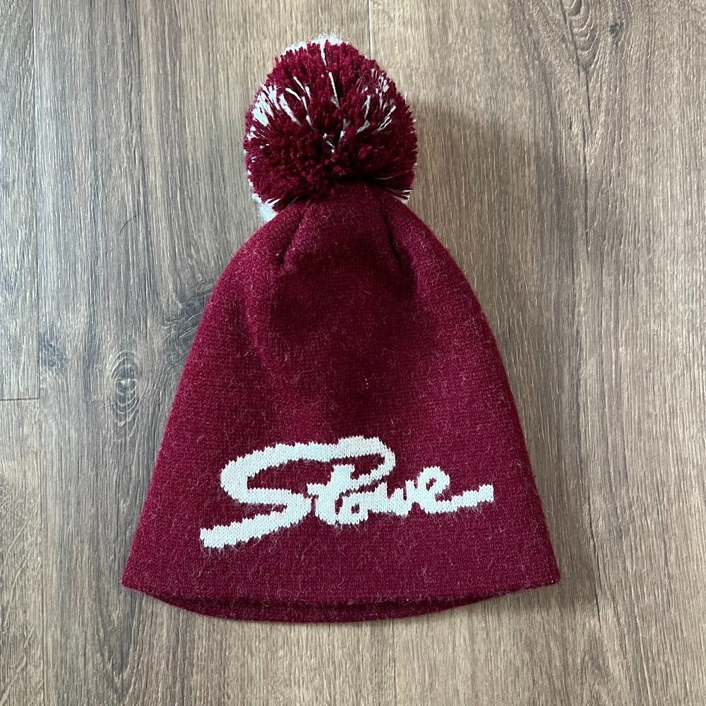 Stowe Vintage Wool Winter Maroon Hat with Pom